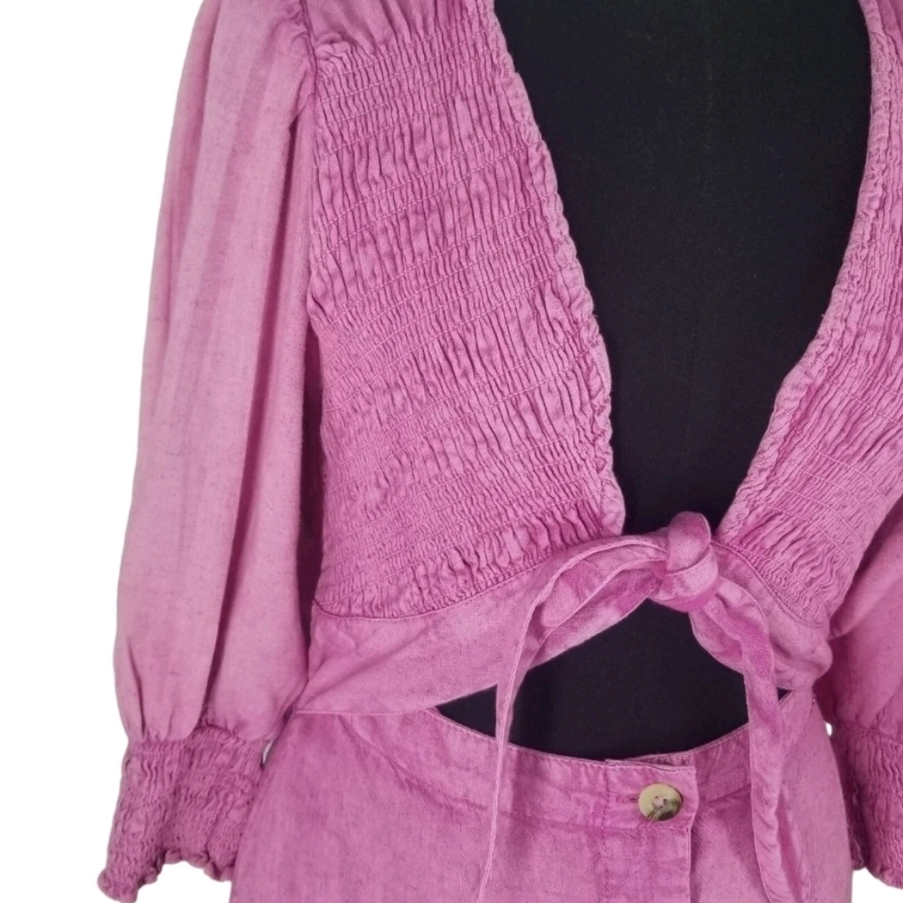 Free People Mauve Maxi Dress with Tie-Front - Picture 6 of 16